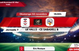 DIRECTE. Diumenge 16.30h. UE Valls – Sabadell B
