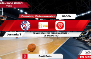 DIRECTE. Dissabte 18h. CB Valls – UB Barbastre