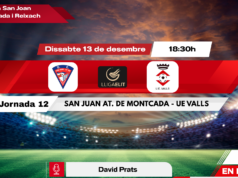 DIRECTE. Dissabte 18.30h. Sant Joan Atlètic de Montcada – UE Valls + desenllaç CBT- CB Valls
